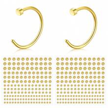 4Pcs Fake Piercing Jewelry Set, 2Pcs Fake Lip Rings And 2 Sheets Stickers - Nose Ring, Eyebrow, Lip Ring, Labret Studs & More - Adhesive Face Jewelry