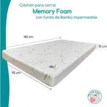 Colchn de Cuna de beb con Funda Impermeable de Bamb Transpirable y Lavable Hecho en Mxico por 18 Certificaciones 70x 130 - 95 x 140 - Ver 3