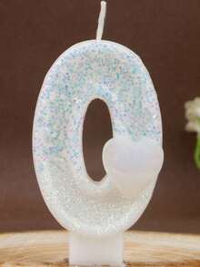 1 Peça Novas Velas de Aniversário Criativas de Número Digital de Amor 0-9, Velas de Aniversário Decoradas com Coração Puro, Velas de Decoração de Bolo de Festa de Aniversário, Velas de Decoração do Dia dos Namorados, Velas de Decoração de Bolo de Aniversário e Festa