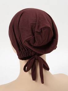 1pc Women's Solid Color Modal Headband With Adjustable Drawstring, Suitable For Daily Wear