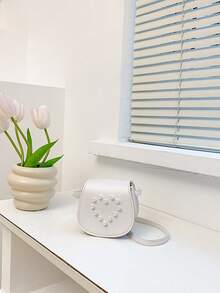 蝴蝶结装饰时尚女童单肩包，PU皮革斜挎小包