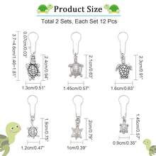 24 Pcs Turtle Stitch Markers, Alloy Tortoise Crochet Stitch Marker Charms  Style Stitch Marker Knitting DIY Gift For Knitting Sewing Accessories Quilting Jewelry Making{"Color_name":"Tortoise"} - con rùa - Xem 4