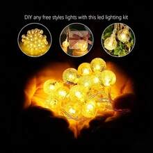 1 pieza Luces de cadena de bola de cristal LED, luces de decoración de ambiente para carpa de camping al aire libre, lámpara de bola de cristal, decoración para habitación, patio exterior