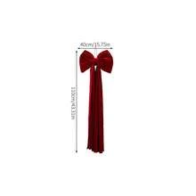 1pc Oversized Burgundy Velvet Christmas Bow, Giant Hanging Ribbon Tree Topper With Long Tails, Decorative Bow For Wall Backdrop Wedding Birthday Holiday Party Photo Prop Decoration - Multicolor - View 12