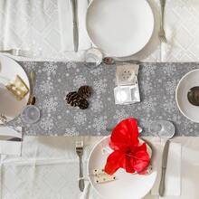 TEHAUX Mantel NavideñO De Mesa Plata NavideñO 28 x 2.75 Mantel Estampado De Copos De Nieve Tela CóModa para DecoracióN De Hogar Restaurante - 1 - Ver 10