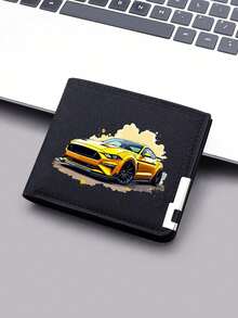 New Fashion Racing Car Print Wallet - A Black Bifold Card Holder Suitable For Daily Use - High-Quality Material, Excellent Gift - one-size - View 4