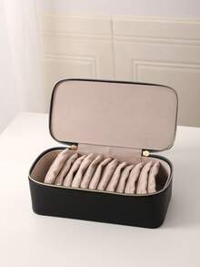 صندوق مجوهرات سفر كبير السعة مع 12 كيس مخمل للمجوهرات، منظم مجوهرات سفر للنساء، صندوق مجوهرات للنساء للعقود والخواتم والأقراط، مناسب كهدية لصديقاتك وأصدقائك والفتيات في المناسبات والأعياد وعيد الأم. منظم تخزين للنساء للسفر والضروريات والعودة للمدرسة والسكن الجامعي وديكور الخريف - متعدد الألوان - مشاهدة 5