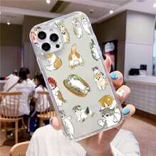 Funda de teléfono con diseño de pareja de gatos de dibujos animados compatible con iPhone 16, 11, 12, 13, 14, 15 Pro MAX, 7 Plus, Mini, SE. Funda transparente y resistente a golpes compatible con iPhone 17, 17 Pro y 17 Pro Max. - -10 - Ver 5