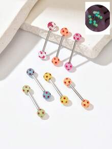 Piercing de língua em forma de estrela luminosa de 5 pontas, 2025, que brilha na luz solar e na iluminação, presente de outono/inverno, design 3D exclusivo, adequado para mulheres e meninas para uso diário e em festivais, várias opções de cores