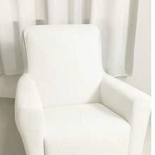 Dad's Adjustable Quilted 1-Seater Armchair Cover - Protective Comfort - 白色 - 查看 1