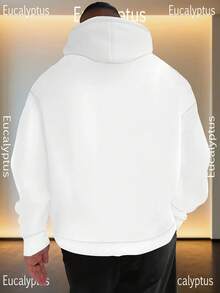 Stile casual, motivo con scritta ONCE YOU GO DAVE YOU NEVER GO BACK Felpa con cappuccio stampata da uomo, materiale in poliestere 260 g, calda e, tuta da jogging da uomo - nero - Visualizzare 6