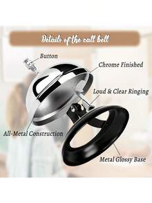Desk Call Bell /2pcs Service Bells (Gold And Silver)/With Please Ring Bell For Assistance Sign/Suitable For Front Desk Retion In Shops, Offices, Warehouses, And Small Hospitals.