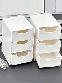 3-Tier Desk Organizer With Drawers - Ideal For Storing Office Supplies, Jewelry And Cosmetics - Portable Compartment Box (4.92in*8.7in*2.99in)