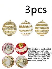 3pcs Holiday Decorations, Christmas Decorations, Christmas Balls, Foam Balls