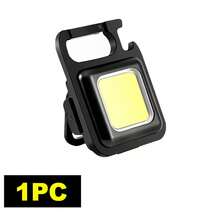 1 件装铝合金 Type-C 可充电 LED 手电筒迷你多功能 300mah 4 档可调手电筒带挂钩磁性背架开瓶器适用于露营和钓鱼应急照明，露营配件 - 黑色 - 查看 9