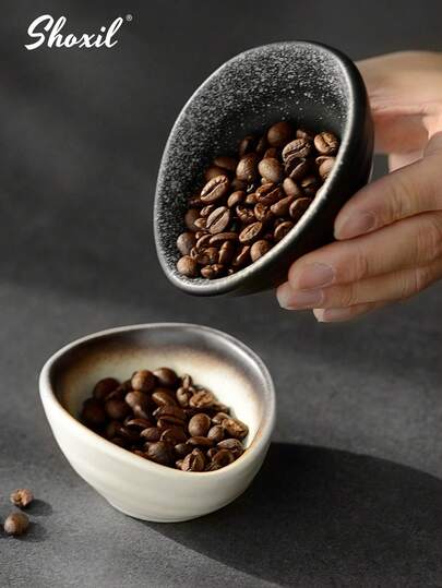 shoxil 1 pieza Bandeja para granos de café, Bandeja de porcelana para medir granos de café, Recipiente para granos de café, Se puede usar para pesar granos de café, Almacenar pequeños aperitivos