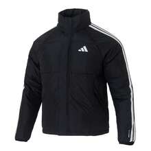 Adidas Áo khoác nam cổ đứng dáng lông vũ ba sọc, áo khoác nhẹ thường ngày, áo khoác thể thao hàng ngày KC2487 (80% lông vũ, 20% lông tơ) - màu đen - Xem 1