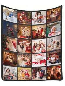 1 Stück personalisierbare Fotobettdecke, Familienbettdecke, Fotobettdecke, 9-Raster-Muster, Gedenk-Bettdecke. Geeignet als Geschenk für Mädchen, Jungen, Erwachsene, Valentinstag, leicht, Babybettdecke, personalisierte Fleecedecke, personalisierte Fotobettdecke, personalisierte Wurfdecke, personalisierte Babybettdecke