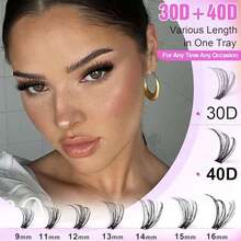 Lash Extension 280pcs DIY Eyelash Clusters 30D 40D 9-16mm Mix D Curl For Home Application