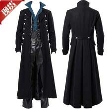 Herren Vintage Steampunk Jacke Viktorianischen Ära Gothic Mantel Uniform Halloween Kostüm Cosplay Outfit