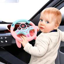 Pink Steering Wheel For Car Backseat Pretend Driving Simulated Driving Steering Wheel Toy - Pink - View 3