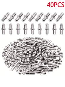 40/100 szt. wytrzymałych metalowych wsporników półek z centralnym trzonem, 5 x 16 mm (0,2" x 0,63") – wytrzymałe podparcie dla szaf, szafek i mebli