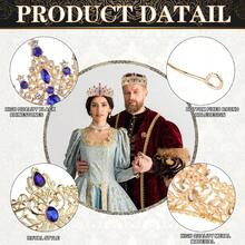 2 Pcs King And Crowns Set Men Royal Crown With Black Crowns Women Princess Crown Tiara Costume Headwear Wedding Homecoming Party Decorations