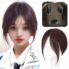 10英寸合成纤维女士假发，带刘海，自然蓬松轻盈，完美遮盖白发和稀疏刘海，发饰 - 彩色 - 查看 11