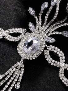 1件1920年代复古羽毛头饰，适合爵士时代女孩、新娘等各种场合，包含羽毛头饰、发饰和头链，女士发饰，婚礼配饰 - 銀色 - 查看 4