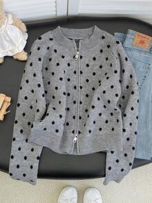 保暖外套，双面拉链女士针织开衫毛衣，适合秋冬季节和开学季