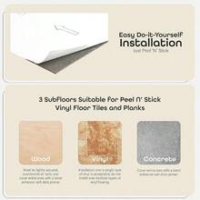 Home Furnishings FTVMA40220 12 - Inch Vinyl Tile, Marble Classic White with Veins, 20 - Pack - Granite + Aspecto de mármol - Ver 5