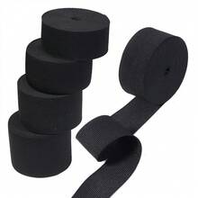 5/10 Yard/Cuộn Dây thun đen siêu mềm và bền - Dây thun dệt 8 lớp dày, Thích hợp cho đồ thủ công DIY và các dự án may vá, Vật liệu tự làm dây thun thắt lưng, Phụ kiện quần áo, Dây thun thắt lưng quần/váy, Nhiều kích cỡ có sẵn - màu đen - Xem 7