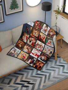 1 Stück personalisierbare Fotobettdecke, Familienbettdecke, Fotobettdecke, 9-Raster-Muster, Gedenk-Bettdecke. Geeignet als Geschenk für Mädchen, Jungen, Erwachsene, Valentinstag, leicht, Babybettdecke, personalisierte Fleecedecke, personalisierte Fotobettdecke, personalisierte Wurfdecke, personalisierte Babybettdecke