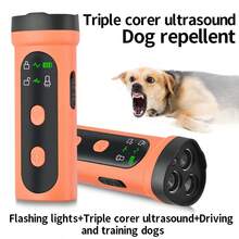 New Ultrasonic Dog Repeller, 3-Probe Strobe Light Anti-Barking Device, Rechargeable Outdoor Deterrent For Large & Small Dogs, Cats