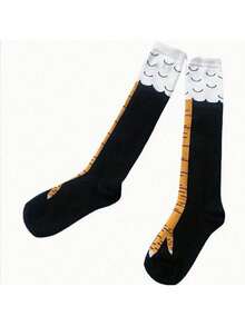6pcs/3pcs Chicken Claw Pattern Over-The-Knee Socks, Fun & Comfortable, Women's Long Socks, Novelty Party Socks, Christmas Socks, Funny Socks, Suitable For Outdoor Sports, Camping With Friends And Family, Holidays And Gifts (2/4/6 Pairs) - Multicolor - View 5