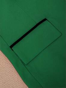 HOMEYEE Vintage Casual Blazer Jacket With Contrast Color Blocking, Suitable For Spring, Summer, Autumn, Winter, Elegant For Business, Office, Vacation - 綠色 - 查看 5