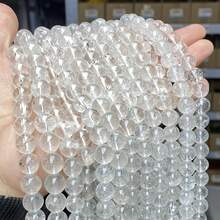 15 英寸串珠，直径 4 毫米、6 毫米、8 毫米、10 毫米，天然石圆珠 - 虎眼石/黑曜石/玛瑙/水晶等。能量清洁/增强天然治疗石，适用于 DIY 珠宝制作、手链、项链和工艺品 - 彩色 - 查看 19