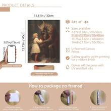 1 pièce Impression sur canevas de Krampus, décoration murale de Noël effrayante, convient pour la décoration de la maison, de la chambre, du salon, de la salle de bain, décoration murale, décorations de Noël pour la maison, avec option de cadre mural