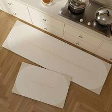 1/3 Stücke rutschfeste, saugfähige Badezimmermatte, Silikonmatte, Retro-Muster Badezimmer, U-förmige Toilettenvorlage, saugfähige Fußmatte für das Waschbecken, 2,5 mm Dicke Weihnachtsdekoration Küchenteppich - Bogen - Übersicht 2