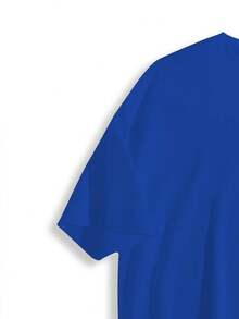 Melrose Avenue Los Angeles Crop T-Shirt Urban Streetwear Script Logo Back Print Casual Summer Lightweight Top Boxy Style Hip Hop Fashion Downtown Culture-Unisex Comfortable Retro Cotton T-Shirt-L91 - Màu xanh lam - Xem 3