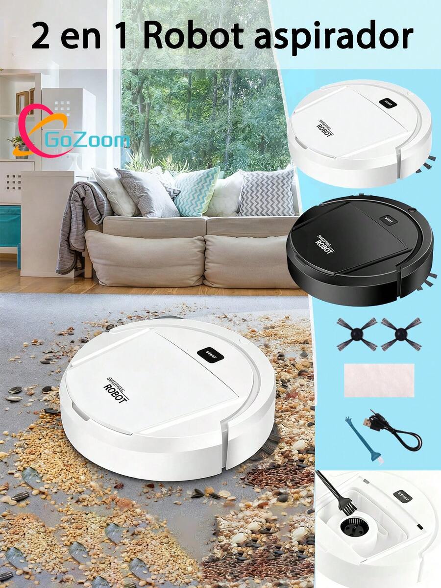 1 Piece Robot Vacuum Cleaner, Can Clean From Hard Floors To Medium-Thick Carpets, Super Suction, Ultra-Thin And Quiet, Built-In Memory Function, Multiple Cleaning Modes, 3 Cleaning Modes. Best For Removing Pet Hair, Food Crumbs, Water On The Floor - A Good Helper For Home Cleaning. - 白色 - 查看 1