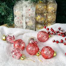 12 pièces Boules de Noël incassables transparentes, décoration de boules en plastique à suspendre avec décorations rembourrées exquises