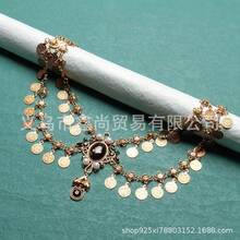 1PC Men's Women's Gold - Tone Multi - Layered Waist Chain With Coin Charms, Pearl & Gem - Embellished Central Accent - Bohemian Vintage Style Belt Perfect For Elevating Dresses,  Outfits, Adding An Exotic And Retro Glam Touch To Looks For Festivals, Belly Dance Performances, Beach Vacations, Or Special Occasions - 預設 - 查看 4