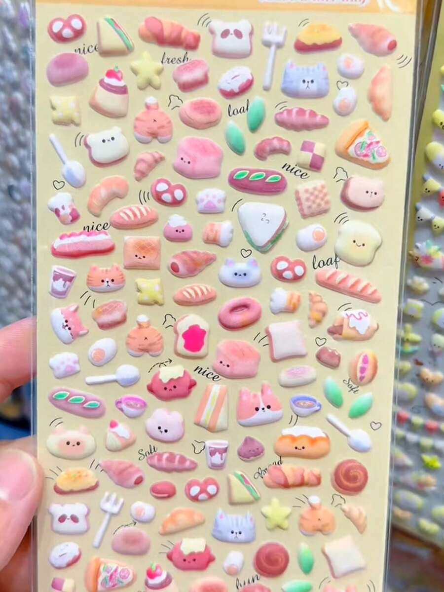 可爱卡通动物泡沫贴纸，文具，笔记本贴纸，笔记本衬纸，贴纸笔记本，不干胶贴纸