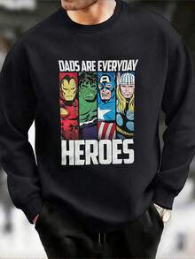 Marvel 1pc Men's Printed Crew Neck Long Sleeve Top