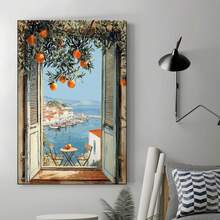 1pc French Patisserie Wall Art Print, Vintage Bakery Shop Digital Download, Pink Blue Architecture Poster, Paris Kitchen Home Decor 12X16inch And 16x24inch Framed  Suitable For Living Room, Bedroom, Bathroom And Other Decorations, Perfect Gifts For Christmas, Halloween And Thanksgiving - trắng - Xem 3