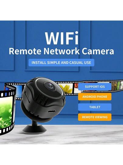 1pc Round Mini Security Camera Wireless Hidden WiFi Camera, 1080P Night Vision Function, Convenient Installation Of Magnetic Attraction, Motion Detection, 360 Adjustment, Home, Outdoor Indoor Environment, Good Choice s. view 2