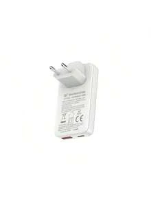 扁平 USB-A 和 Type-C 壁式充电器，65W GaN USB-A USB-C 壁式充电器，超薄壁式充电器，折叠式旅行双端口 USB 壁式充电器，兼容 Galaxy、Pixel 4/3、平板电脑、手机 - 歐規C型插(220-240V) - 查看 11