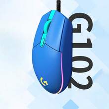 Logitech Ratón de juego con cable G102, sensación mecánica con iluminación RGB, ligero y portátil, agarre cómodo, diseño clásico, adecuado para manos pequeñas a medianas, azul - Azul - Ver 1