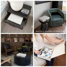 Cajas decorativas de almacenamiento de fotos con tapas, juego de 2 hermosos organizadores de lino son perfectos para almacenar de forma segura tus fotos, documentos, suministros de lbumes de recortes, recuerdos y otros recuerdos con estilo - L + Marfil - Ver 1